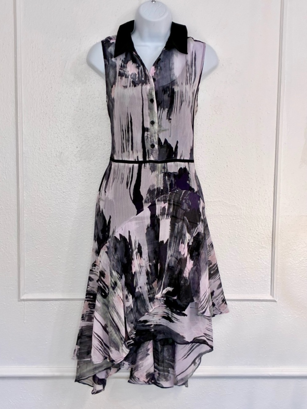Simply Vera Vera Wang Ruffle Shirt Dress Sz.M